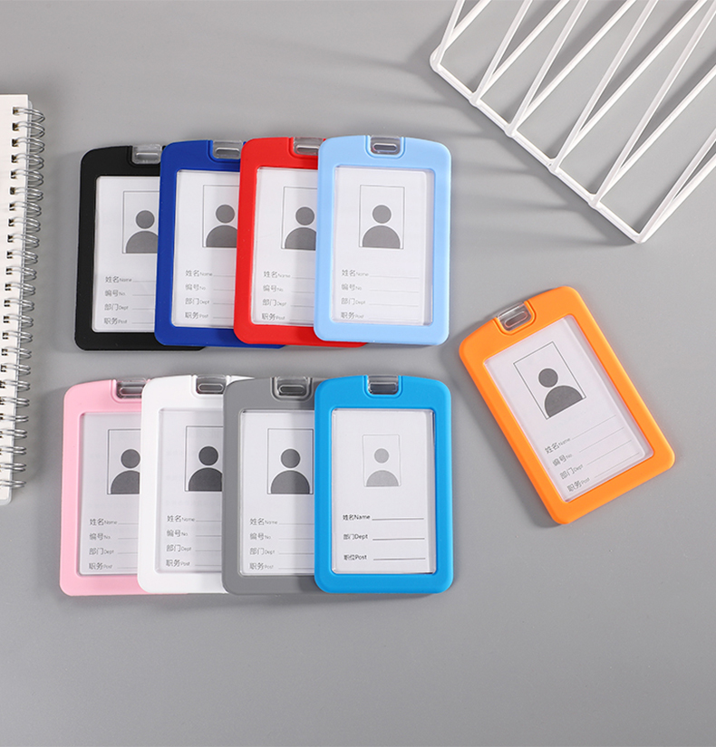 Silicone Card Acrylic Work Card Employee Card Holder Work Permit Badge Card IC Card Holder Customizable Logo