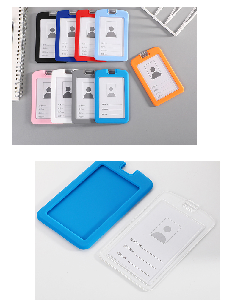 Silicone Card Acrylic Work Card Employee Card Holder Work Permit Badge Card IC Card Holder Customizable Logo