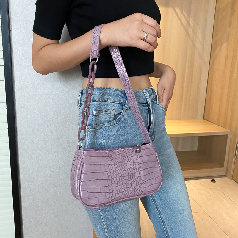 Milk Tea Color Acrylic Underarm Bag Baguette Bag Women&#039;s Bag New Fashion Retro Handbag Shoulder Bag