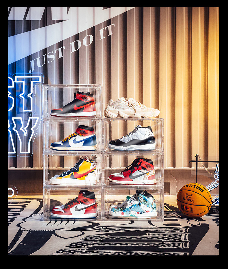 Magnetic-Suction Home High-Top Basketball Shoe Box Moisture-Proof Dustproof Plastic Acrylic Transparent Storage Shoe Box Display Shoe Cabinet Magnetic-Suction Home High-Top Basketball Shoe Box Moisture-Proof Dustproof Plastic Acrylic Transparent Storage Shoe Box Display Shoe Cabinet