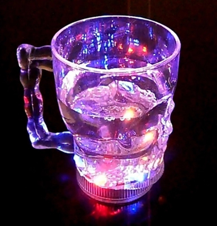 Water Sensing Skull Cup Pouring Water and Bright Luminous Cup Colorful Acrylic Luminous Water Cup New Teqi Toy