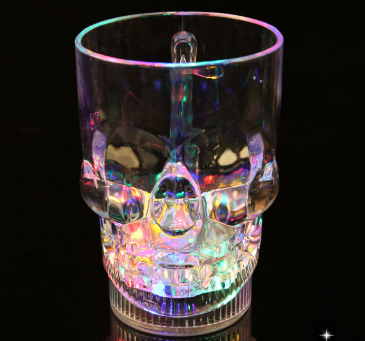 Water Sensing Skull Cup Pouring Water and Bright Luminous Cup Colorful Acrylic Luminous Water Cup New Teqi Toy