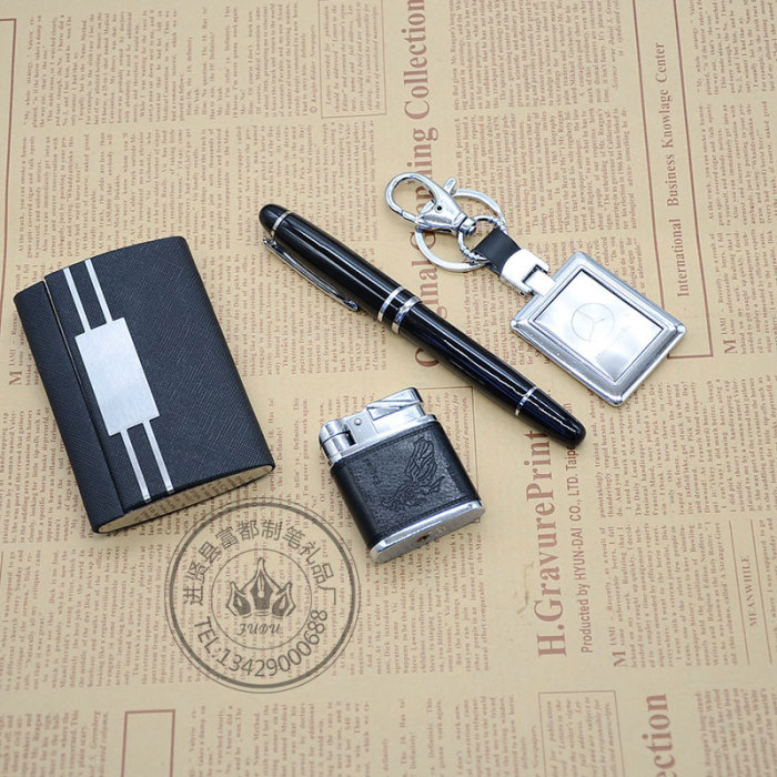 Supply the lighter with card case key chain metal pen creative business gifts suit Supply the lighter with card case key chain metal pen creative business gifts suit