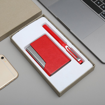 2020 New Multi Corporate Business Card Case And Pen Gift Set Promotion
