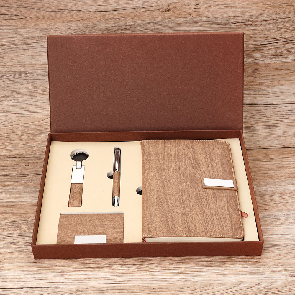 Key Chain Set Business Card Case Gift Practical School Company Business Activities Gift Notebook Gift Set