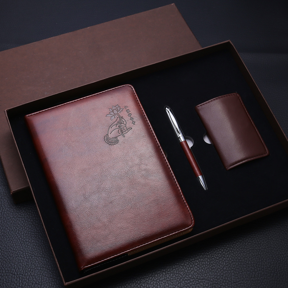 Key Chain Set Business Card Case Gift Practical School Company Business Activities Gift Notebook Gift Set
