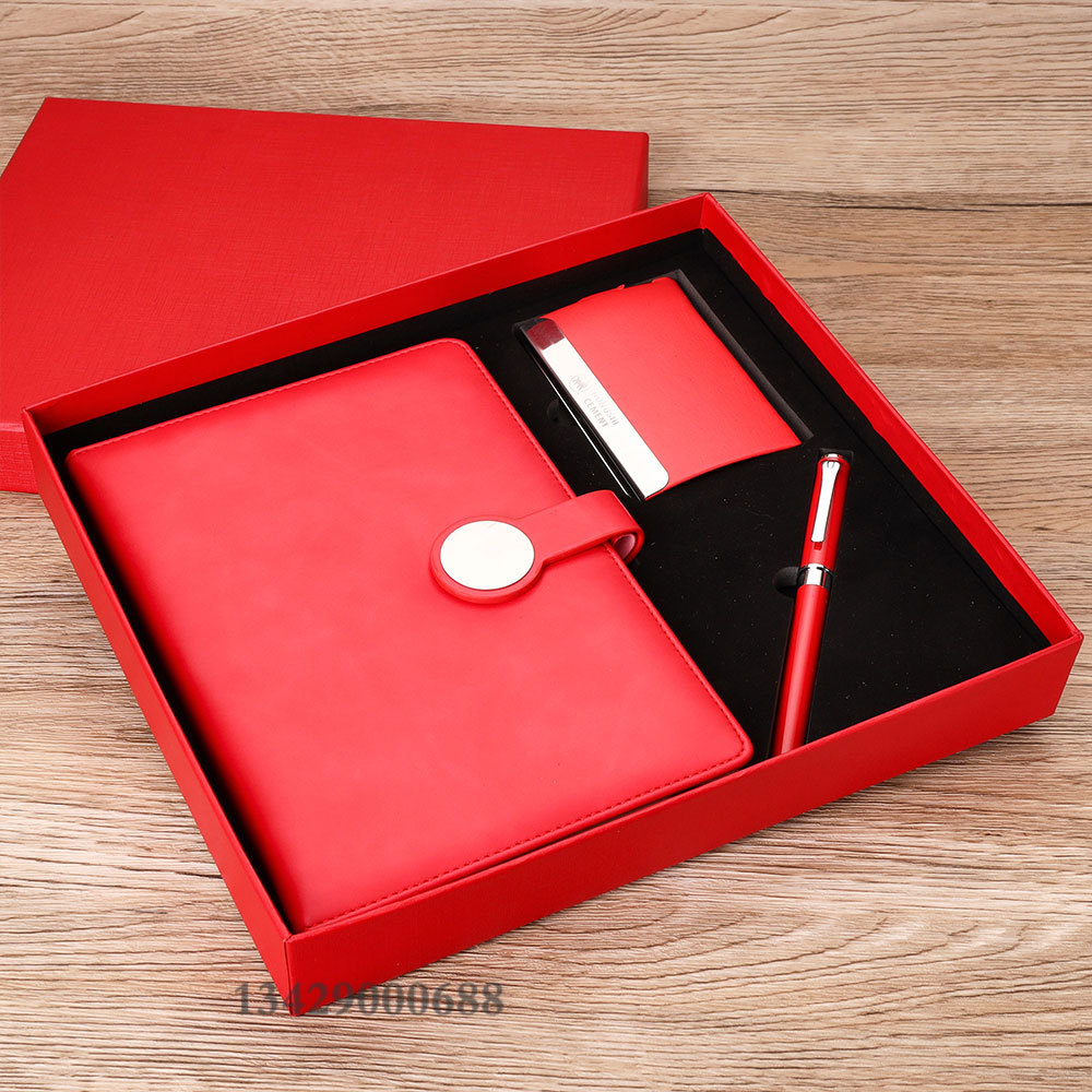 Key Chain Set Business Card Case Gift Practical School Company Business Activities Gift Notebook Gift Set