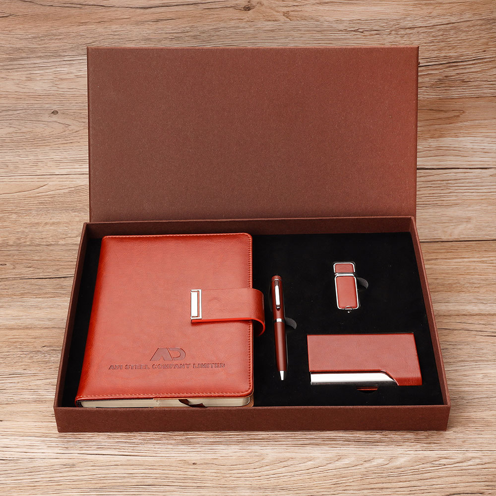 Key Chain Set Business Card Case Gift Practical School Company Business Activities Gift Notebook Gift Set