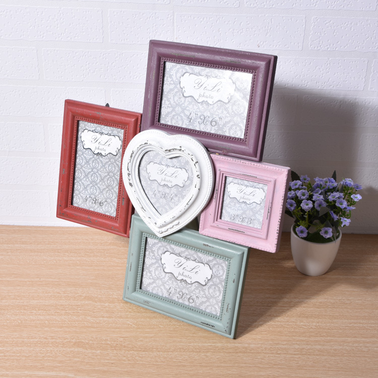 Creative Chinese Combination Photo Frame Wall Hanging 5 Frame One-Piece Personality Living Room Photo Wall Retro Wood Crafts Wholesale Creative Chinese Combination Photo Frame Wall Hanging 5 Frame One-Piece Personality Living Room Photo Wall Retro Wood Crafts Wholesale