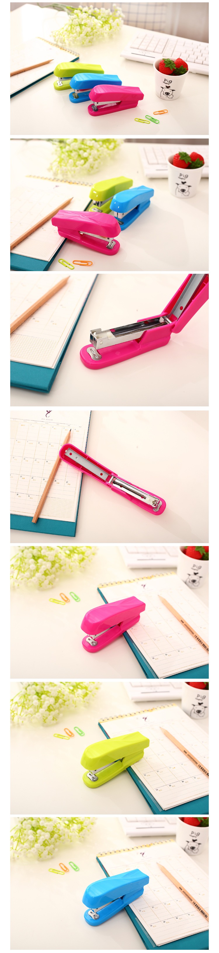 Good quality candy color office color stapler no. 24 fashion classic stapler factory direct sales Good quality candy color office color stapler no. 24 fashion classic stapler factory direct sales