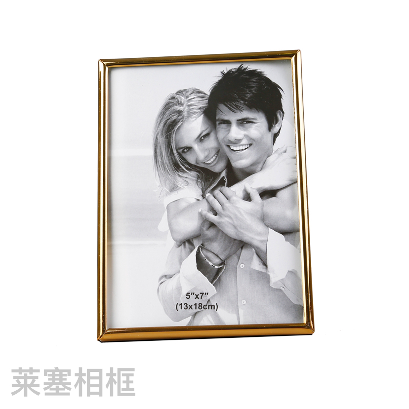 Round Golden Iron Electroplating Creative Decoration Photo Home Decorative Gift Living Room Bedroom Crafts Metal Photo Frame
