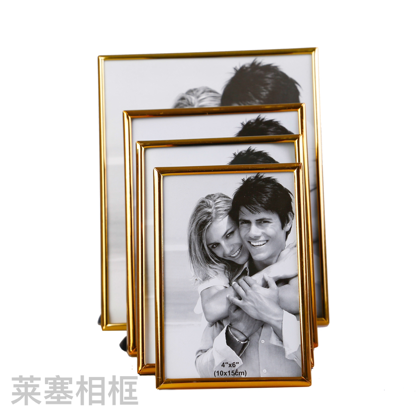 Round Golden Iron Electroplating Creative Decoration Photo Home Decorative Gift Living Room Bedroom Crafts Metal Photo Frame