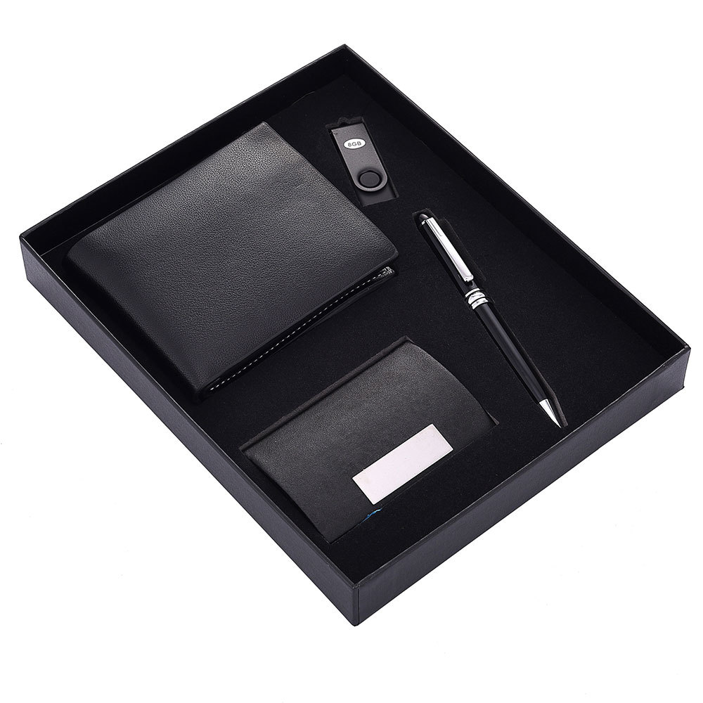 Practical Winery Enterprise School Business Activity Business Card Case U Disk Wallet Gift Set Custom Logo Wholesale