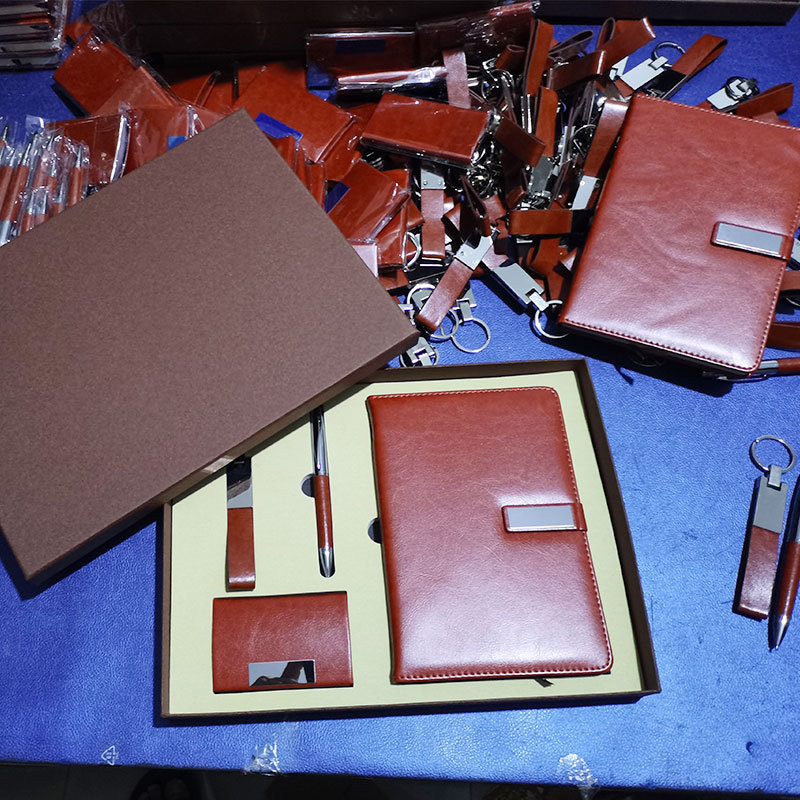 Notebook Pack Business Card Case Keychain Leather Pen Notepad Enterprise Event Gift Notebook Gift Set
