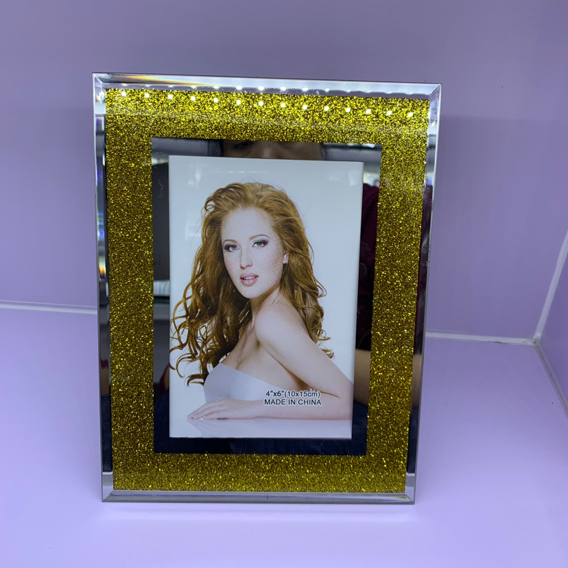 Double Mirror Edge Silver Glitter Creative Decoration Photo Home Decorative Gift Living Room Bedroom Crafts Glass Photo Frame Double Mirror Edge Silver Glitter Creative Decoration Photo Home Decorative Gift Living Room Bedroom Crafts Glass Photo Frame
