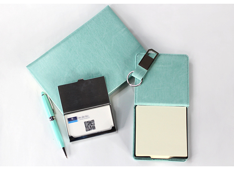Business Notebook Gift Set Imitation Leather Surface Notepad Pen Keychain Business Card Case Note Box Set Business Notebook Gift Set Imitation Leather Surface Notepad Pen Keychain Business Card Case Note Box Set