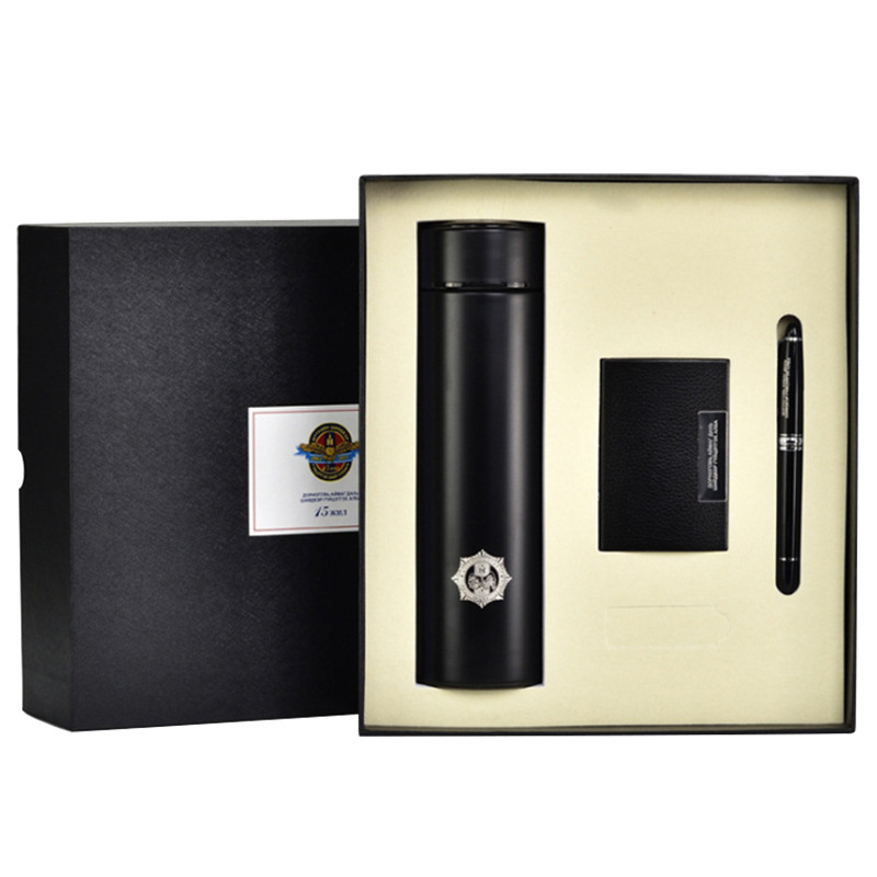 304 Thermos Set Custom Logo Signature Pen Real Estate Conference Souvenir Card Case Gift Set