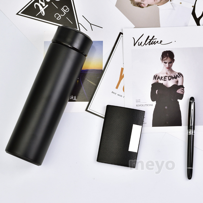 304 Thermos Set Custom Logo Signature Pen Real Estate Conference Souvenir Card Case Gift Set