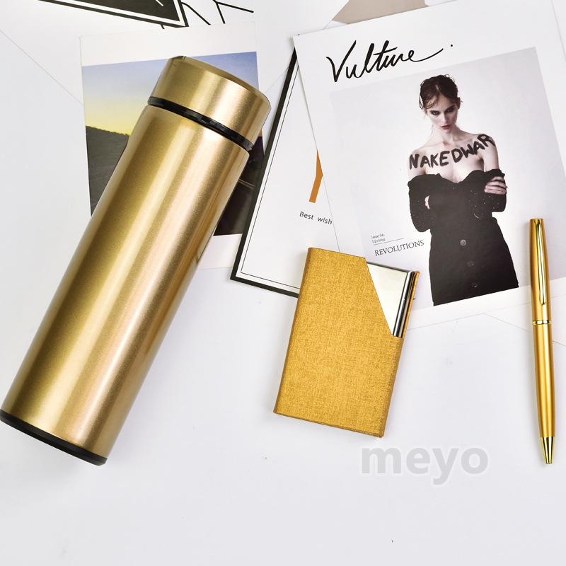304 Thermos Set Custom Logo Signature Pen Real Estate Conference Souvenir Card Case Gift Set