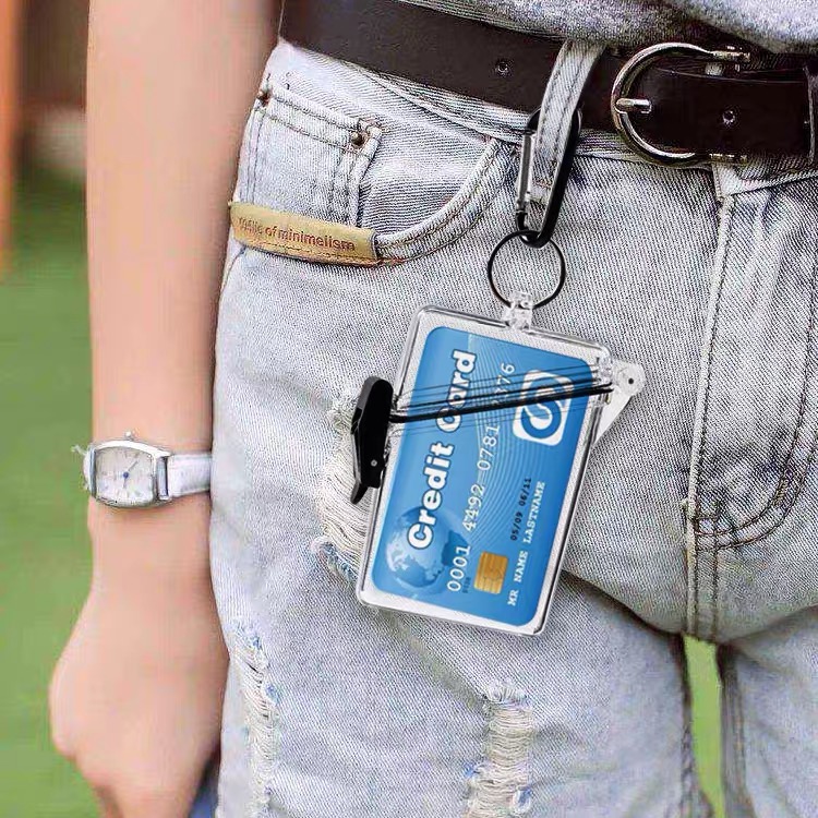 INS Style Cigarette Case Transparent Halter Waterproof Sealed Cigarette Case Business Card Case Chain Transparent 