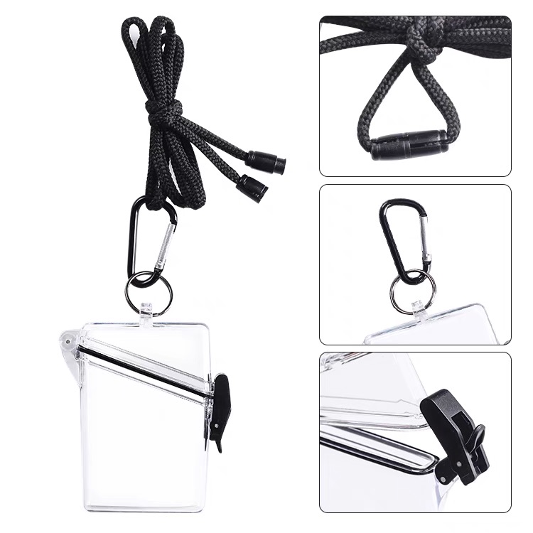 INS Style Cigarette Case Transparent Halter Waterproof Sealed Cigarette Case Business Card Case Chain Transparent 