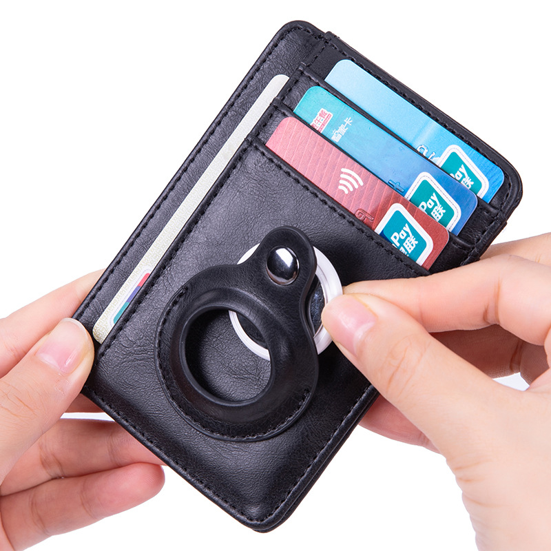 Amazon RFID Apple Tracker Protective Case Locator Genuine Leather Airtag Card Holder Card Case Tesla Card Holder