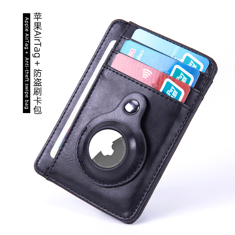 Amazon RFID Apple Tracker Protective Case Locator Genuine Leather Airtag Card Holder Card Case Tesla Card Holder