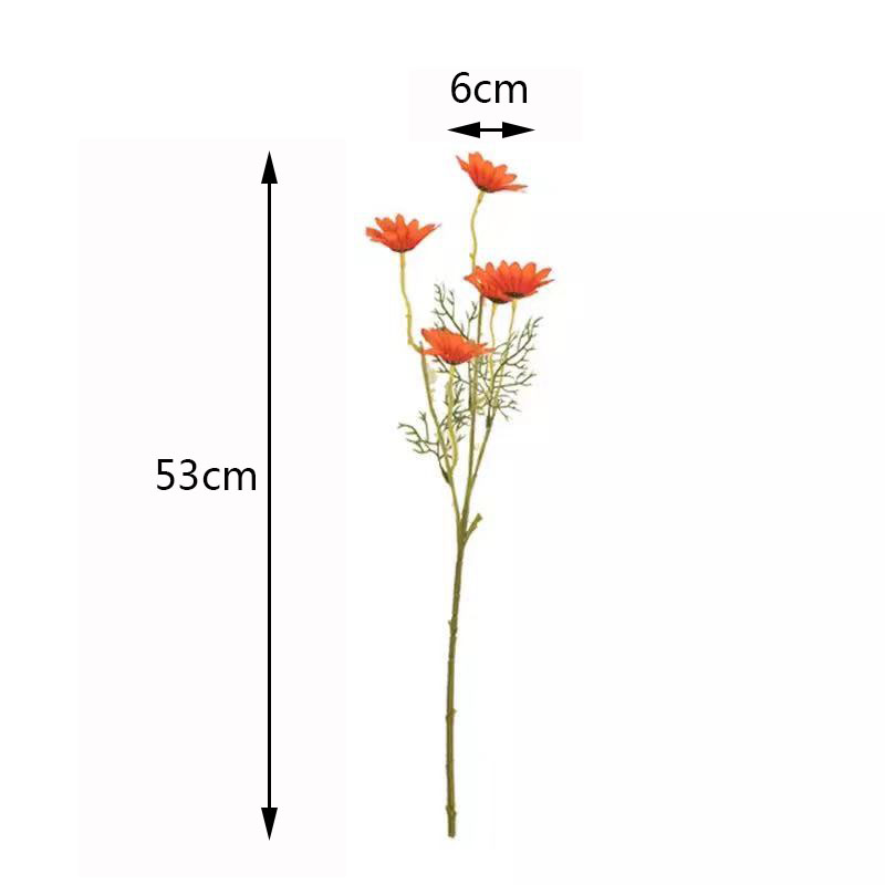 5Heads Silk Dasiy Artificial Flowers Decorative Stamen Small Daisy for Wedding Decoration Home Decor Fake Flower