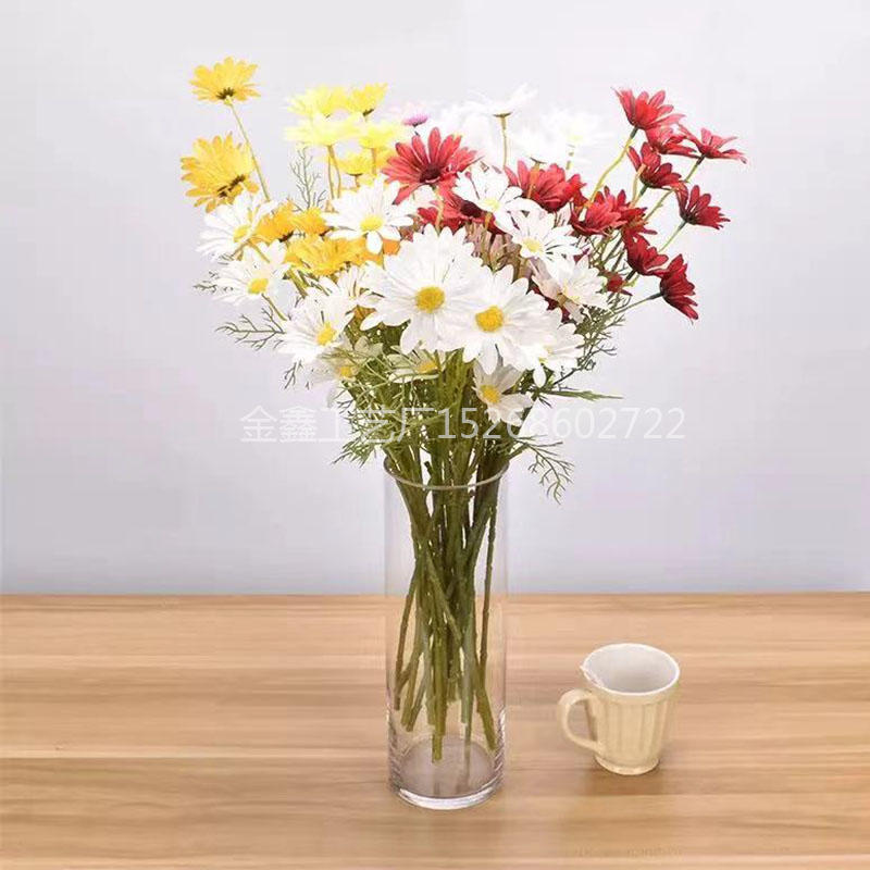 5Heads Silk Dasiy Artificial Flowers Decorative Stamen Small Daisy for Wedding Decoration Home Decor Fake Flower