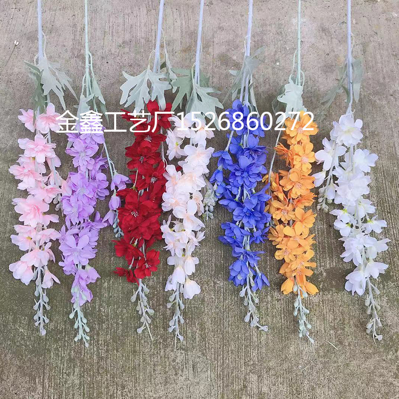 1 Bundle Artificial Plants Vases for Home Decor Christmas Wreath Decor Household Products Silk Delphinium Decorative Flo