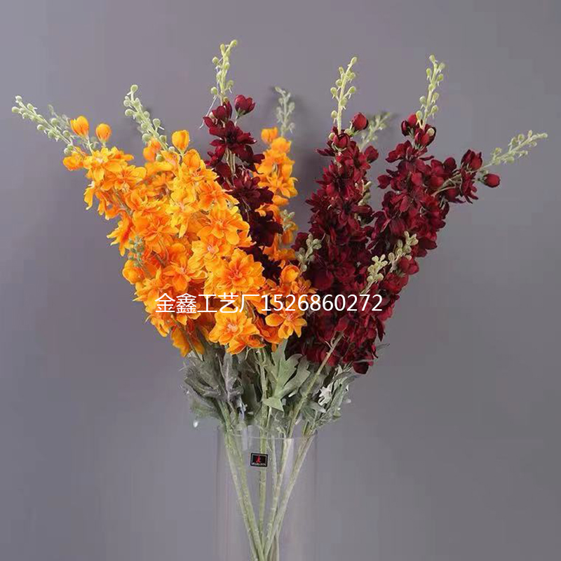 1 Bundle Artificial Plants Vases for Home Decor Christmas Wreath Decor Household Products Silk Delphinium Decorative Flo