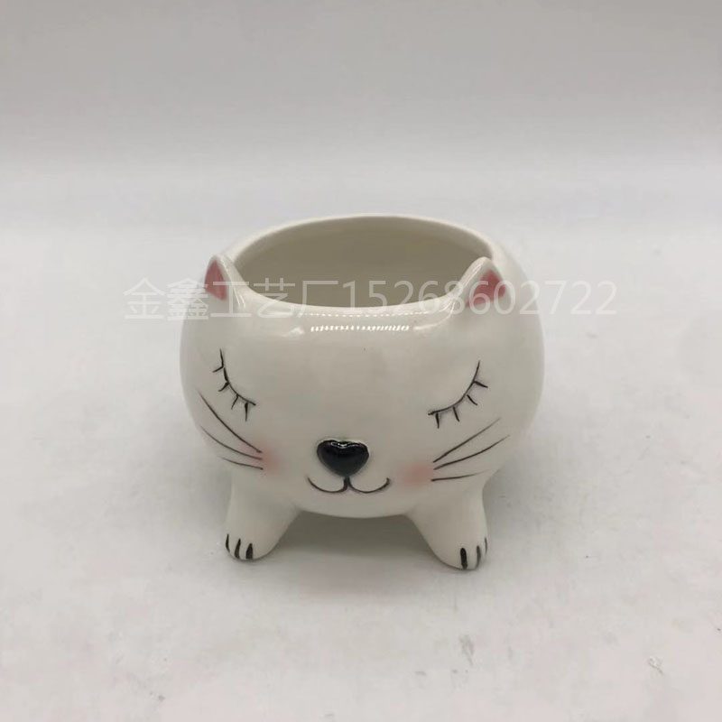 Cartoon Animal Ceramic Flowerpot Lion Elephant FlowerPot Succulent Cactus Plant Pot Home Decor Crafts Sculpture Garden O