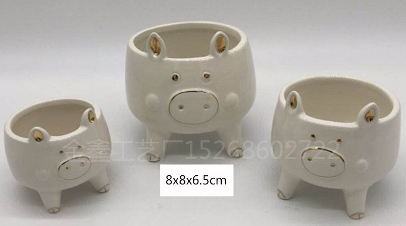Cartoon Animal Ceramic Flowerpot Lion Elephant FlowerPot Succulent Cactus Plant Pot Home Decor Crafts Sculpture Garden O