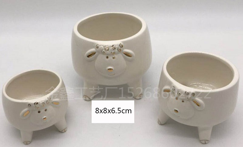 Cartoon Animal Ceramic Flowerpot Lion Elephant FlowerPot Succulent Cactus Plant Pot Home Decor Crafts Sculpture Garden O