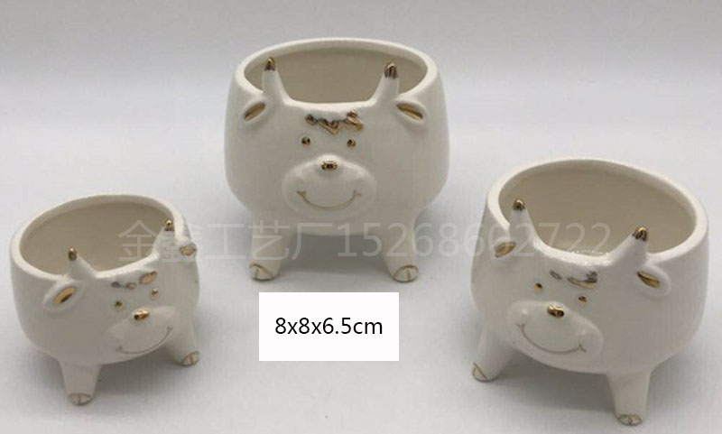 Cartoon Animal Ceramic Flowerpot Lion Elephant FlowerPot Succulent Cactus Plant Pot Home Decor Crafts Sculpture Garden O