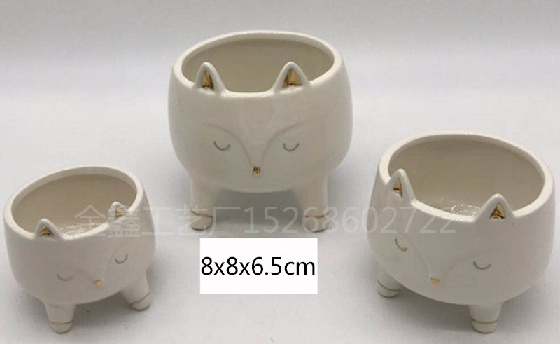 Cartoon Animal Ceramic Flowerpot Lion Elephant FlowerPot Succulent Cactus Plant Pot Home Decor Crafts Sculpture Garden O