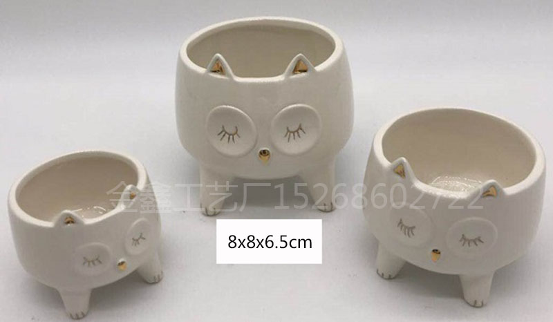 Cartoon Animal Ceramic Flowerpot Lion Elephant FlowerPot Succulent Cactus Plant Pot Home Decor Crafts Sculpture Garden O