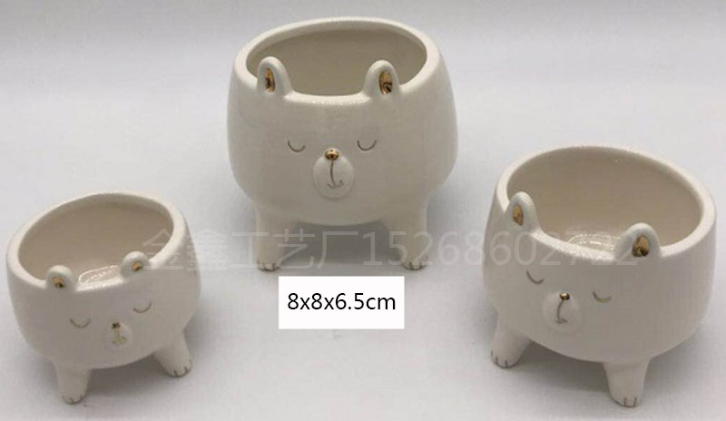 Cartoon Animal Ceramic Flowerpot Lion Elephant FlowerPot Succulent Cactus Plant Pot Home Decor Crafts Sculpture Garden O