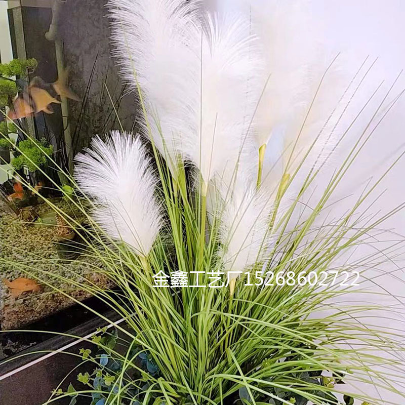 Wild reed branch Small Pampas Grass Phragmites Artificial Plants Wedding Flower Bunch for Home Decor Fake Flowers