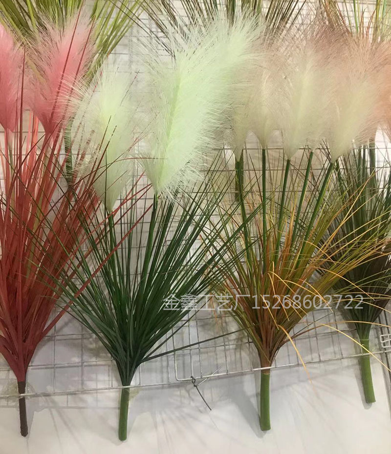 Wild reed branch Small Pampas Grass Phragmites Artificial Plants Wedding Flower Bunch for Home Decor Fake Flowers