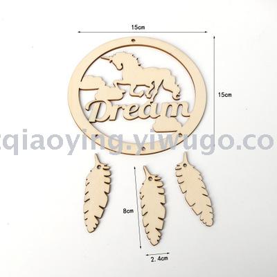 Wooden unicorn dream catcher DIY home decor pendant wooden dream catcher crafts