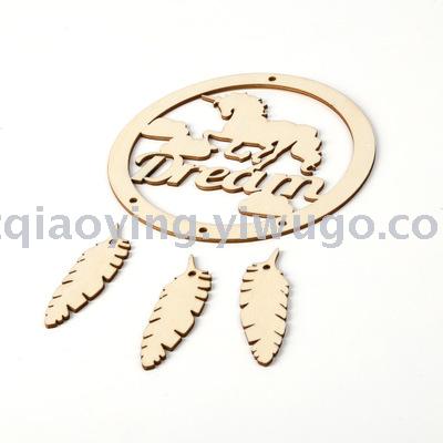Wooden unicorn dream catcher DIY home decor pendant wooden dream catcher crafts