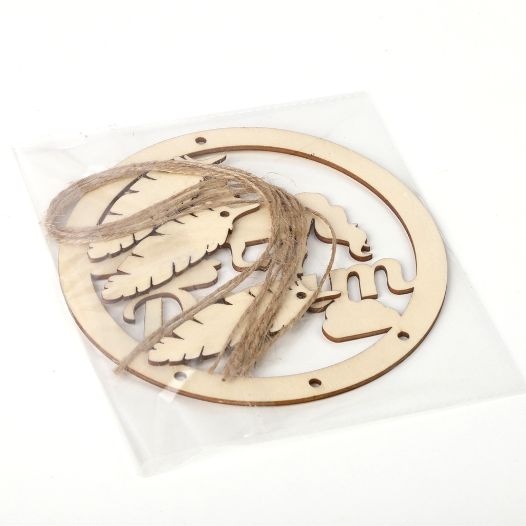 Wooden unicorn dream catcher DIY home decor pendant wooden dream catcher crafts