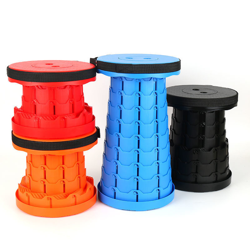 First-Hand Supply Outdoor Collapsible Stool Folding Stool Portable Fishing Stool High Maza Adjustable Telescopic Seat
