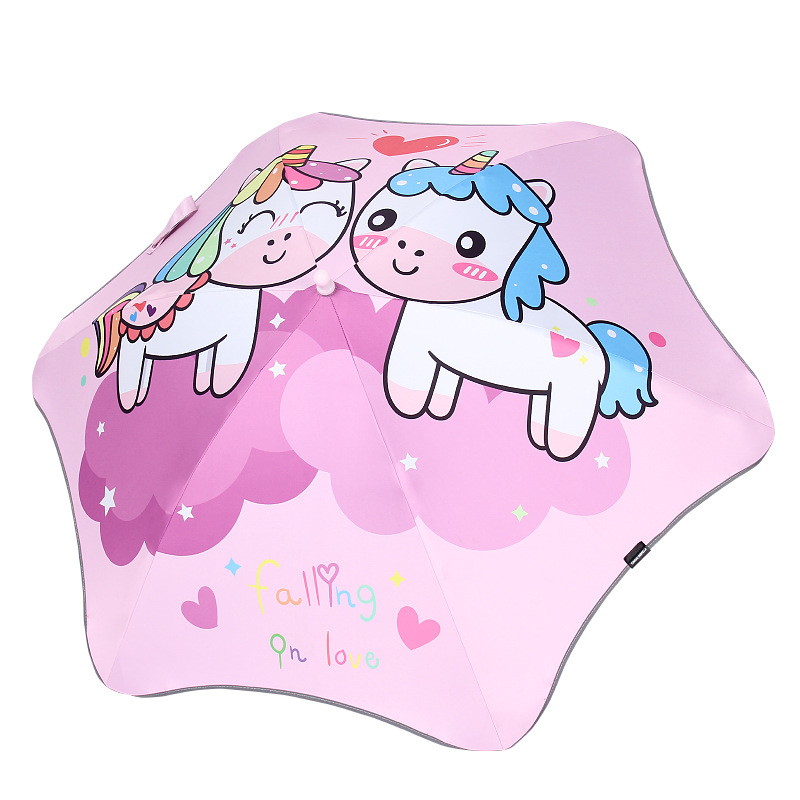 Creative New Children&#039;s Umbrella round Corner Children&#039;s Umbrella Children&#039;s Cartoon Umbrella Luminous Anti-Puncture Cartoon Umbrella