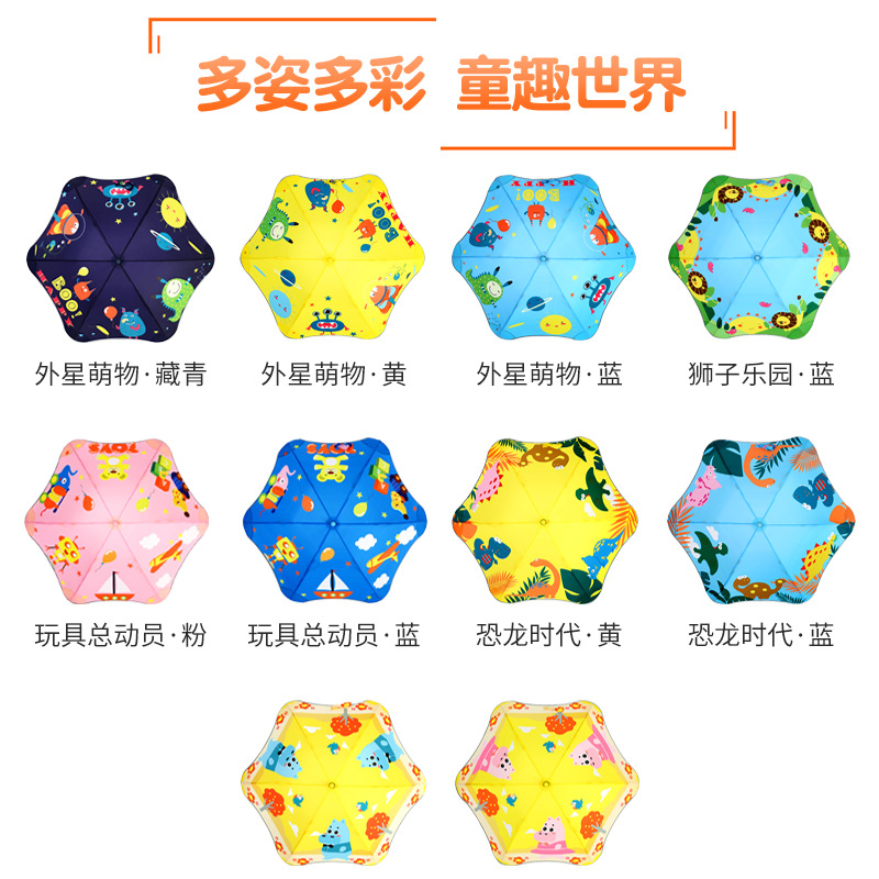 Creative New Children&#039;s Umbrella round Corner Children&#039;s Umbrella Children&#039;s Cartoon Umbrella Luminous Anti-Puncture Cartoon Umbrella