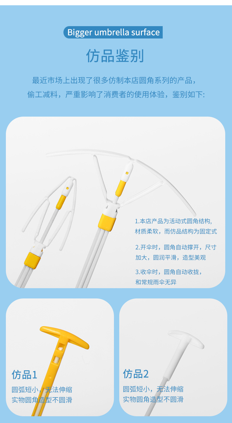 Creative New Children's Umbrella round Corner Children's Umbrella Children's Cartoon Umbrella Luminous Anti-Puncture Cartoon Umbrella