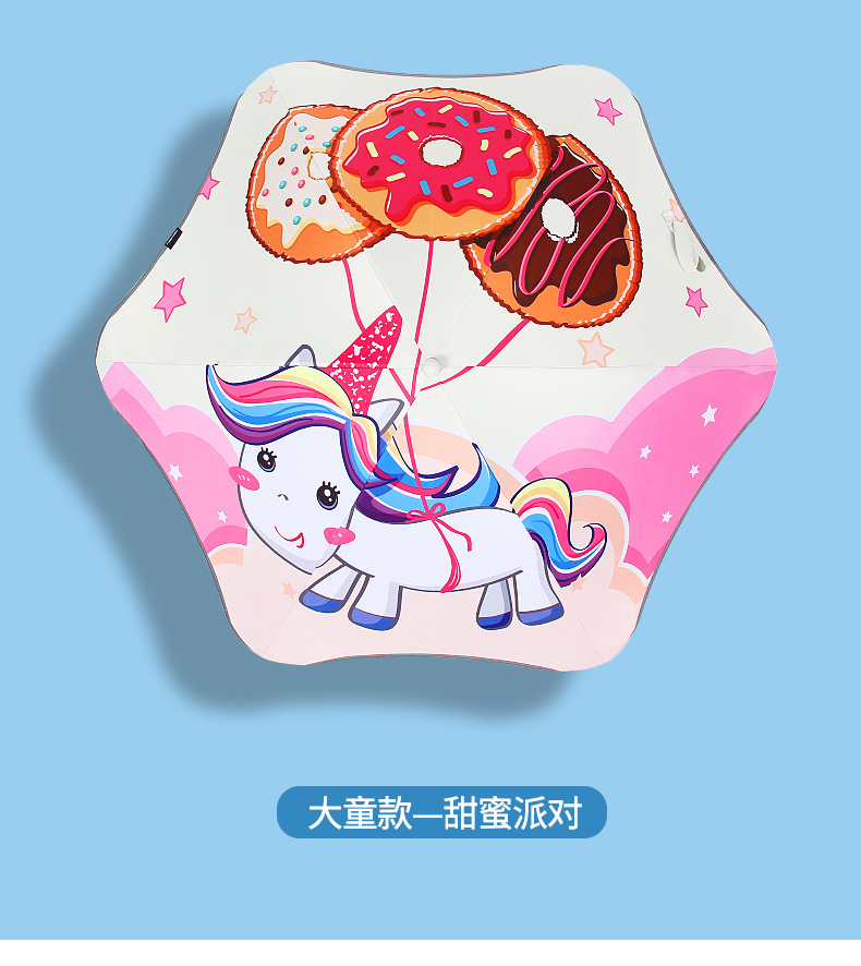 Creative New Children's Umbrella round Corner Children's Umbrella Children's Cartoon Umbrella Luminous Anti-Puncture Cartoon Umbrella