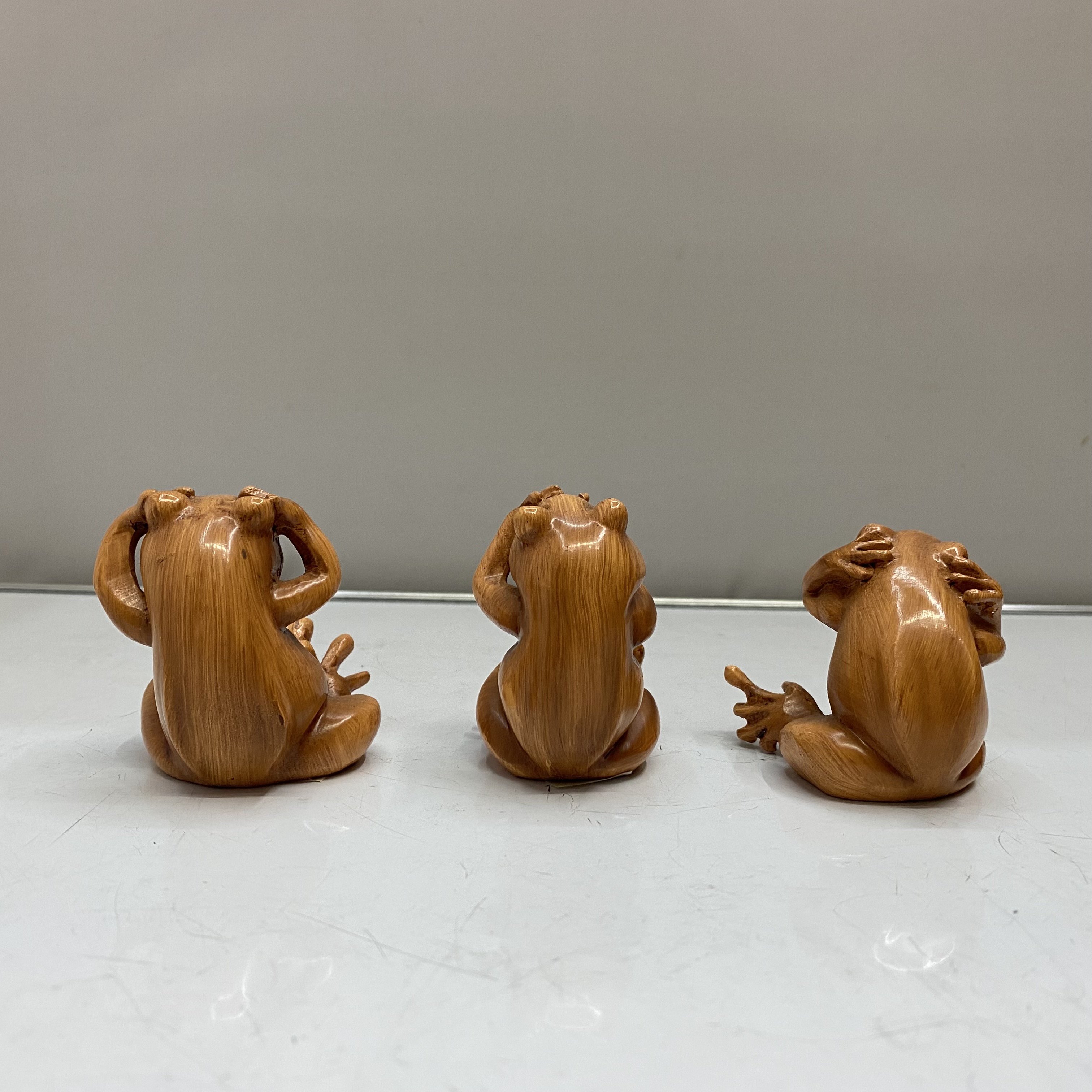 Resin Decorations Crafts Imitation Wood Color Don't Listen, Don't Look, Don't Say Three Frog Resin Home Creative Decoration Ornaments Resin Decorations Crafts Imitation Wood Color Don't Listen, Don't Look, Don't Say Three Frog Resin Home Creative Decoration Ornaments