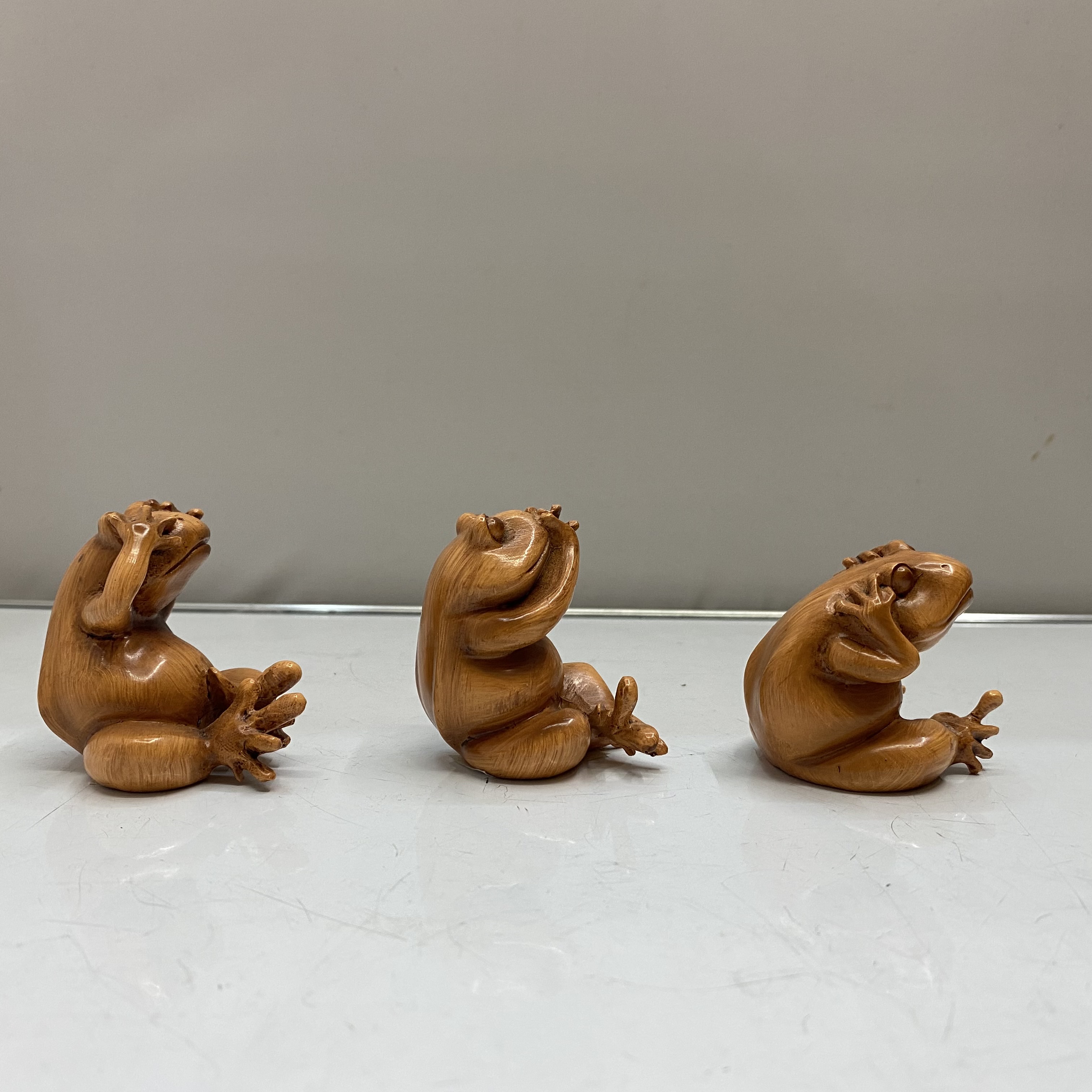 Resin Decorations Crafts Imitation Wood Color Don't Listen, Don't Look, Don't Say Three Frog Resin Home Creative Decoration Ornaments Resin Decorations Crafts Imitation Wood Color Don't Listen, Don't Look, Don't Say Three Frog Resin Home Creative Decoration Ornaments